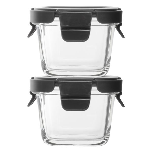 Consol Square Baby Food Container with Vented Clip Lid 2pcs 160ml