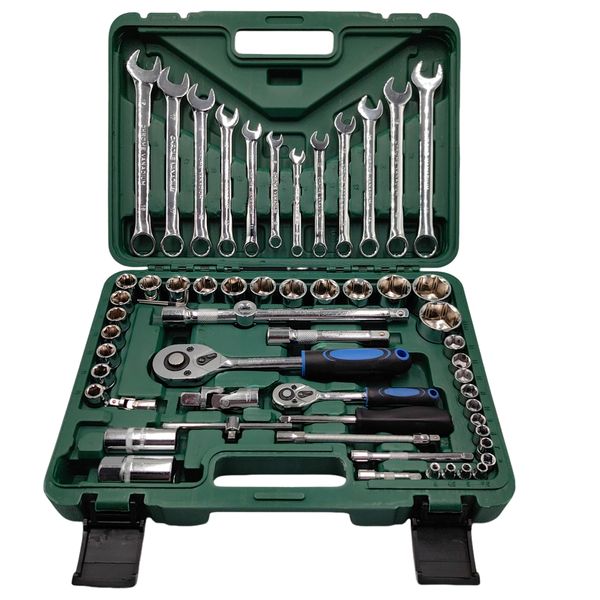 61pcs 1/2" Dr. Socket Set with Chrome Vanadium Tools for Automotive &amp; DIY