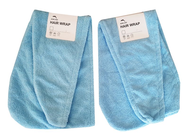 Towel Hair Wrap - Blue set of 2