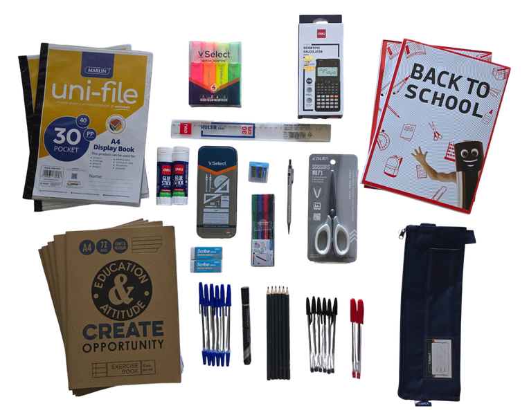 42-Piece School Stationery Set - Neutral Colors