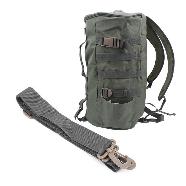 Green Cylindrical Fishing Tackle Backpack