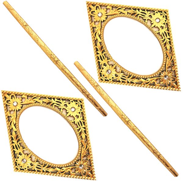 Curtain Tie Backs - Resin - Set of 2 - Gold Diamond