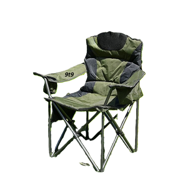 9t9- Outdoor Folding Steel Chair Portable Beach Camp Chairs with Carry Bag.