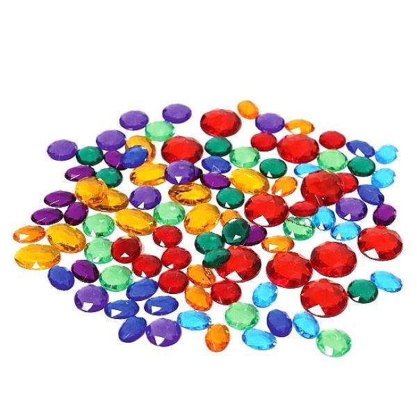 Grimm's - Small Acrylic Glitter Gems - 100 Pieces