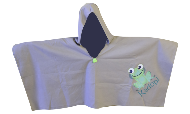 Grey - Kids Hooded Microfibre Towel image