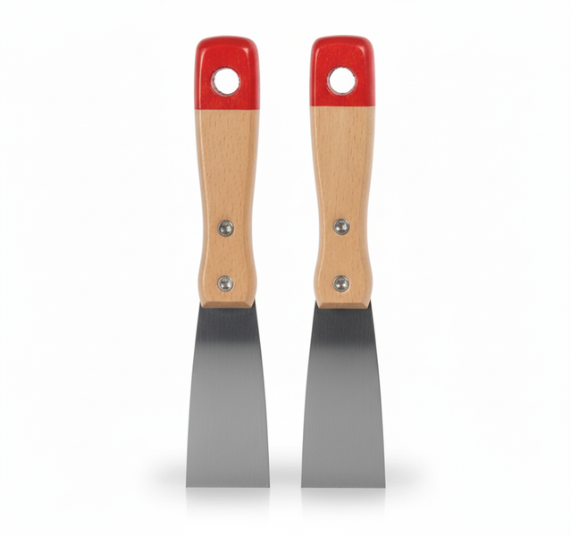 Paint Scraper with Wooden Handle - 30mm Blade for Smooth Surface - 2 Pack