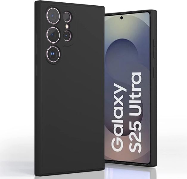 Silicone Back Cover Case Compatible with Samsung S25 Ultra - Black
