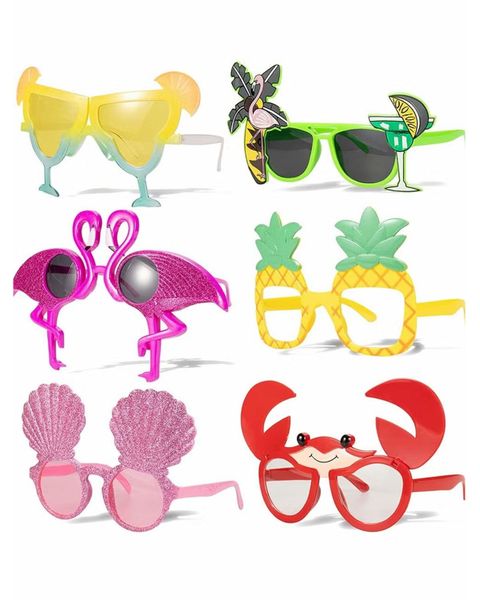 Party Sunglasses Summer Pool Tropical Beach Funny Sunglasses 6 Pairs