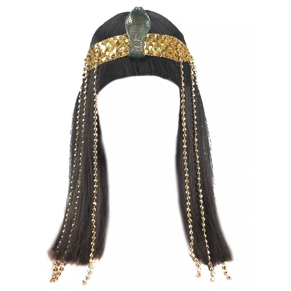 Toy Cosplay Egyptian Cleopatra Wig Headdress Snake Halloween Costume Party