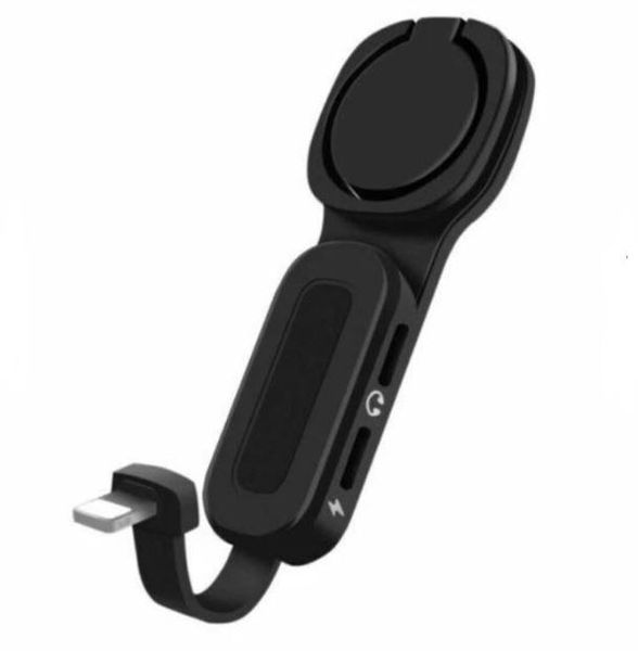 Charging And Audio Splitter Ring Holder Adapter For iPhone