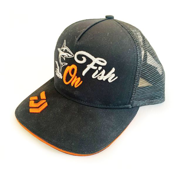 Daiwa Trucker Fish On Cap - Black With Red D