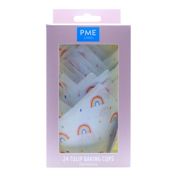 PME Tulip Muffin Cupcake Wrappers Rainbows PK/24