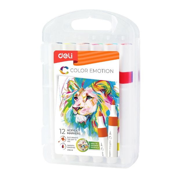 Deli Acrylic Marker 12 Colors