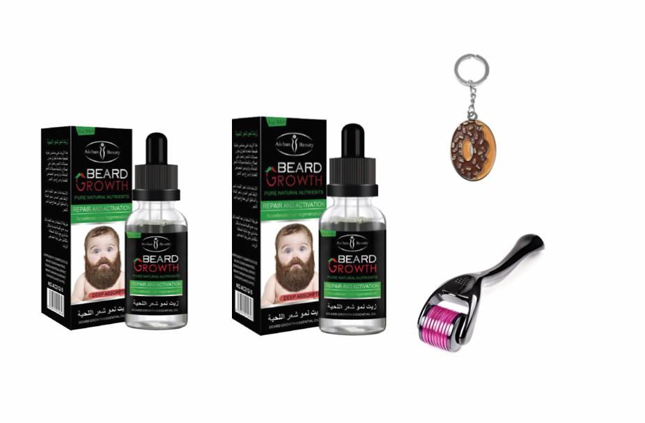 Beard Grooming and Growth Essential Oil X 2, Derma Roller & Fancy Keyring Shop Today. Get it