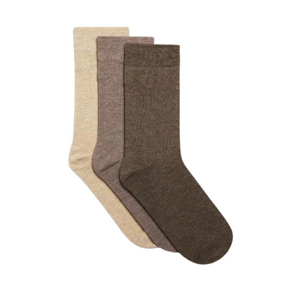 Secret Shield Men's 3 Pack Plain Natural Anklets Socks in Nude