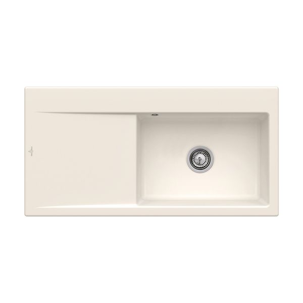 Cream Modern Ceramic Built-In Single Bowl Kitche image