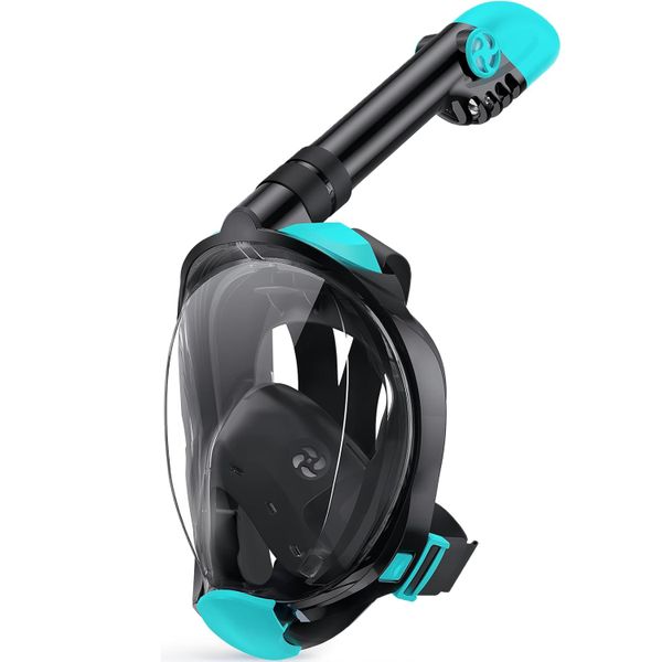 Adult Full Face Foldable Diving Snorkel Mask Dry Top Snorkel Camera Mount