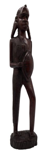 Wooden Masai Warrior Figurine - Large