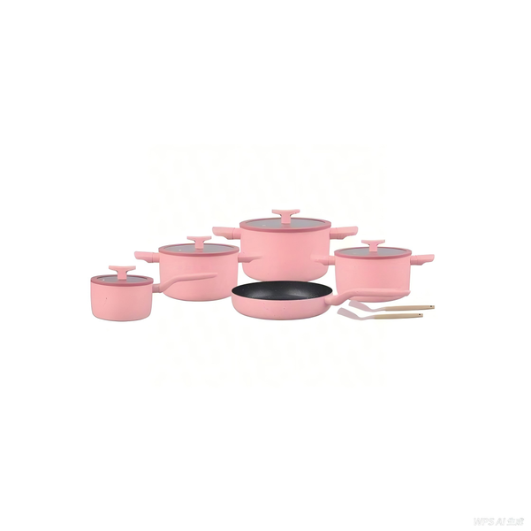 Best Quality 11 Piece Cookware Set - Pink