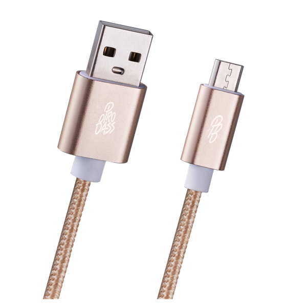 Pro Bass Braided series Micro USB cable 1.5m - gold