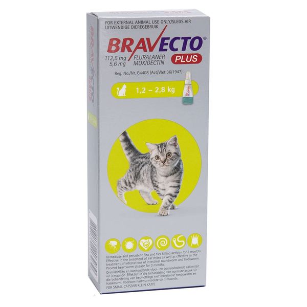 Bravecto Plus for Small Cats 1.2 - 2.8KG