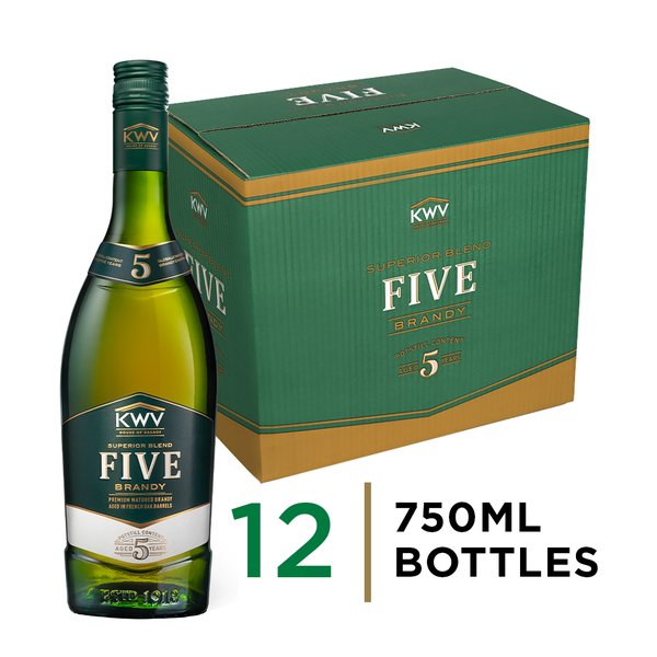 KWV - 5 Year Old Brandy - Case 12 x 750ml