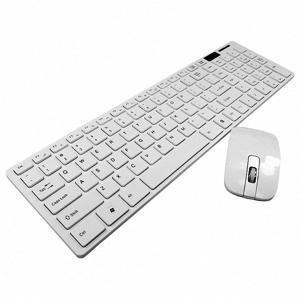 Ultra Thin White Wireless Keyboard &amp; Mouse K -06
