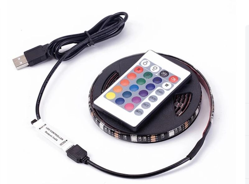 RGB LED strip light kit with a remote control