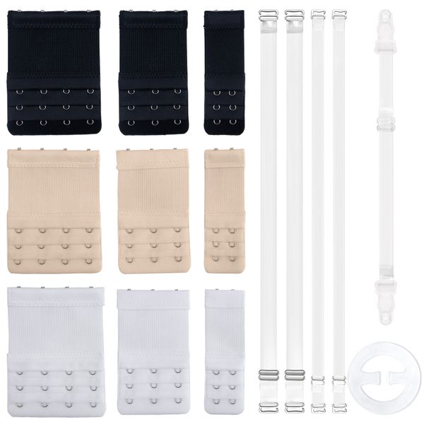 Elastic Bra Extenders and Transparent Straps and Non-Slip Buckles