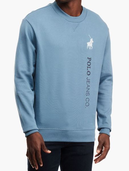 Polo - PJC Embroidered Logo - Mens Blue Round Neck Sweater