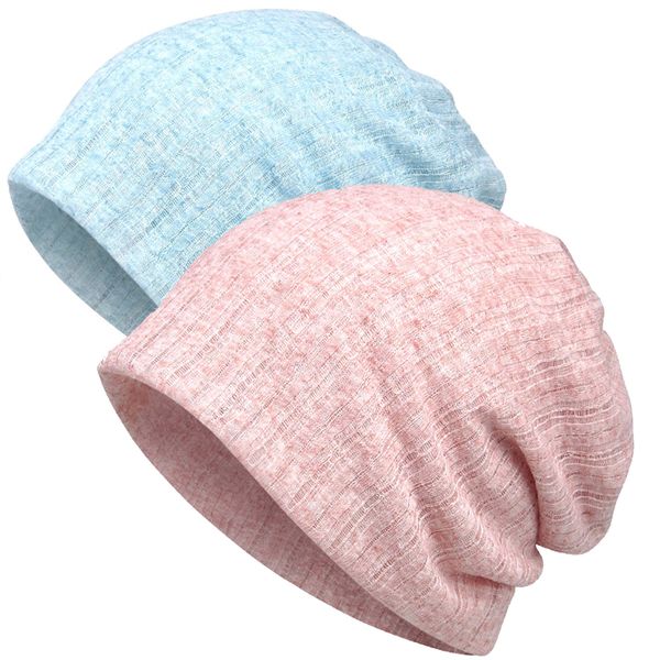 2 Pieces Women's Slouchy Beanie Chemo Hat Stretch Head Wraps Head Scarf