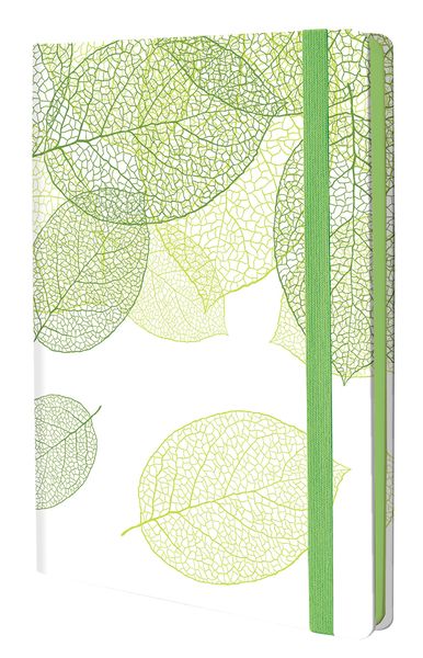 A5 Hardcover Journal Notebook 160 lined cream pgs, 80gsm Leaves