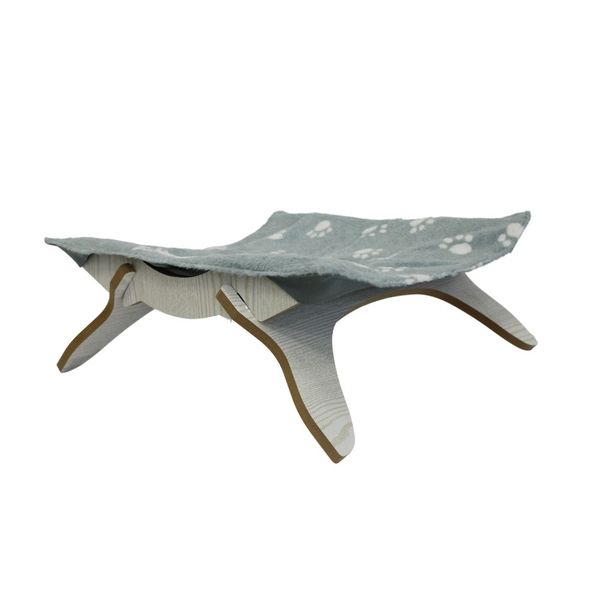 Raised Cat Bed with MDF Base - Pawprint Design