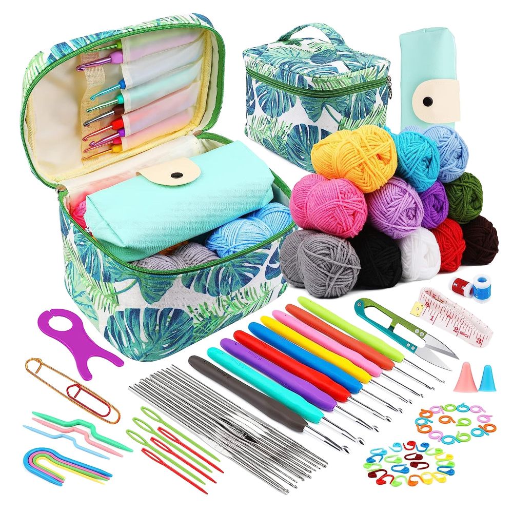 Craft Crocheting Sewing Starter Kit For Beginners 87 Pieces - 22cm ...