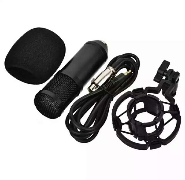Floxi BM800 Condenser Microphone Recording With Shock Mount Kit (Black)