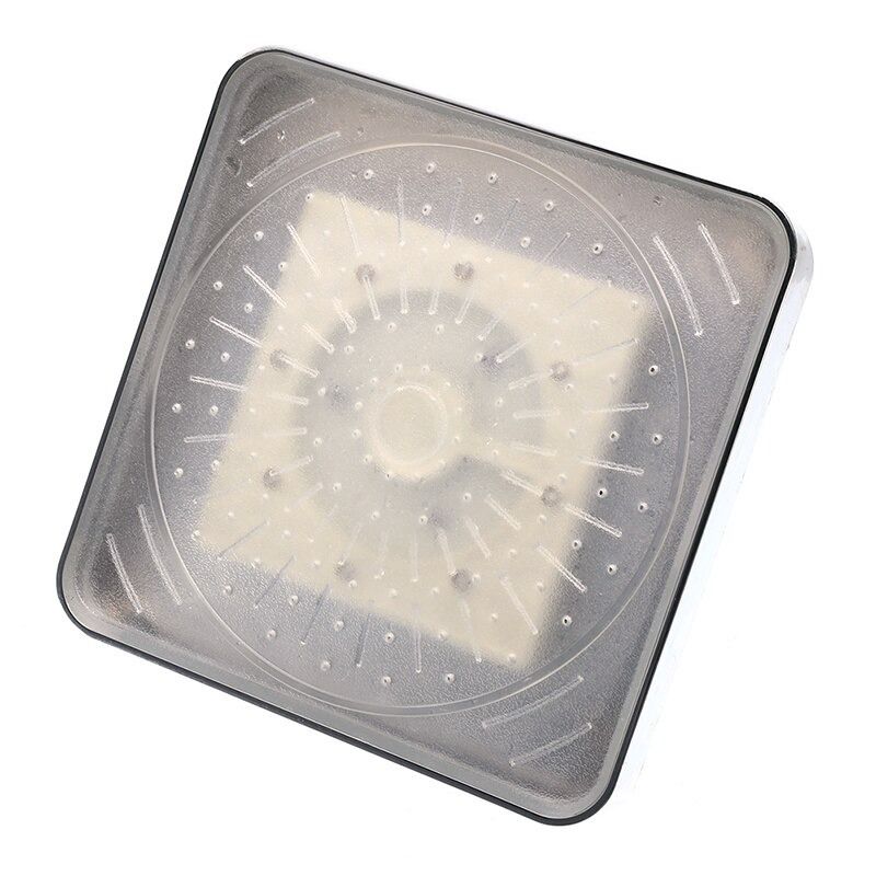 Square 7 Colour LED Light Water Powered Colour Shower Head Silver