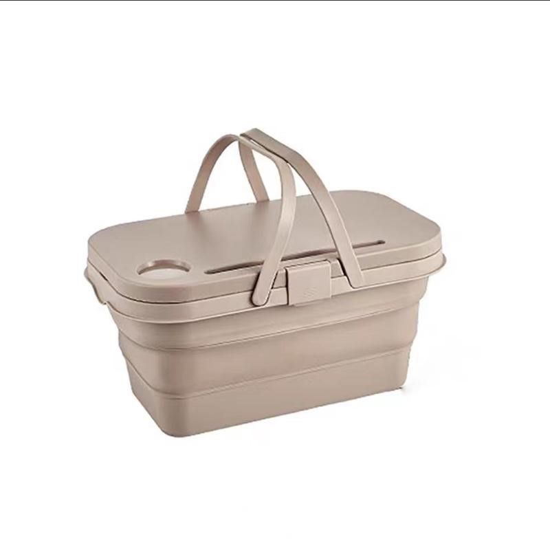 MultiFunctional Collapsible/Foldable Picnic Basket Desert Brown