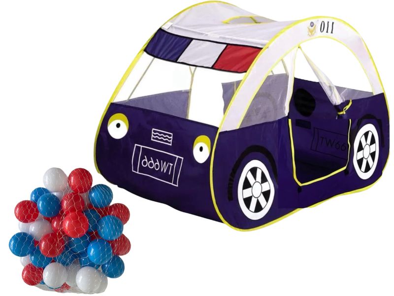 Police Car Play Tent with 50 Balls - Kids Indoor &amp; Outdoor Playhouse