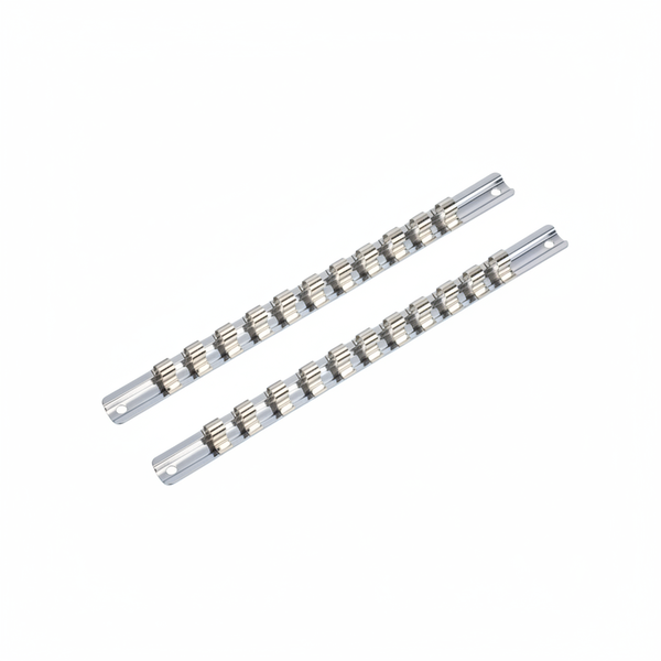 Force 1/2 Inch Drive 5 Piece Socket Rail - 160mm Tool Organizer - 2 Pack