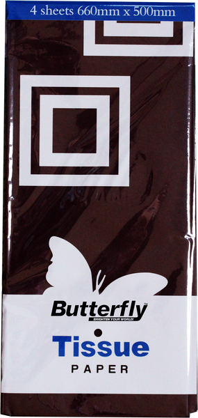 Butterfly Tissue Paper - 48 Sheets (660 X 500mm Each) Black