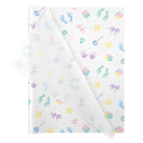 Wrapping Tissue Paper - 25 Sheets Eco-friendly &amp; Recyclable - Baby Prints