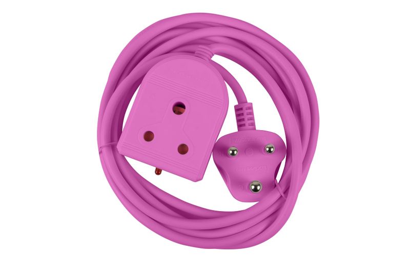 Electricmate 10A 3m Extension Lead - Pink