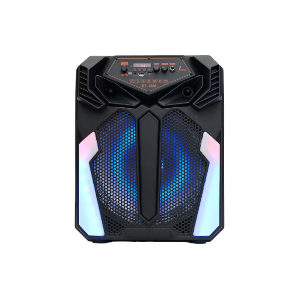 Portable -BT-1208 - Wireless LED Trolley Speaker with Remote and Microphone