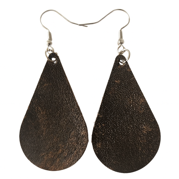 Croska Wildari - Genuine Buffalo Leather Tear Drop Earrings