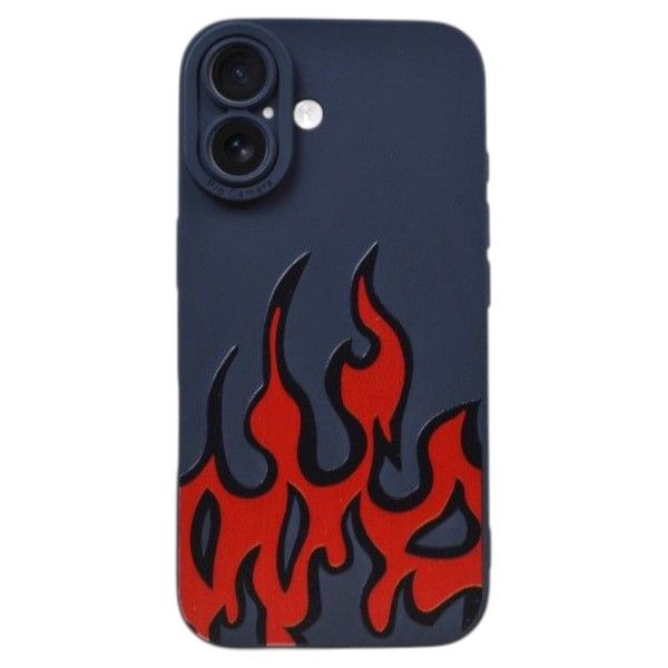 Bold Flame Design Phone Case Compatible With Phone 13 Pro Max- Black