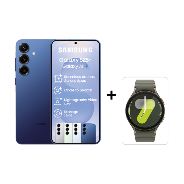 Samsung Galaxy S25+ 5G 256GB Dual Sim - Navy + Galaxy Watch7 40mm Green