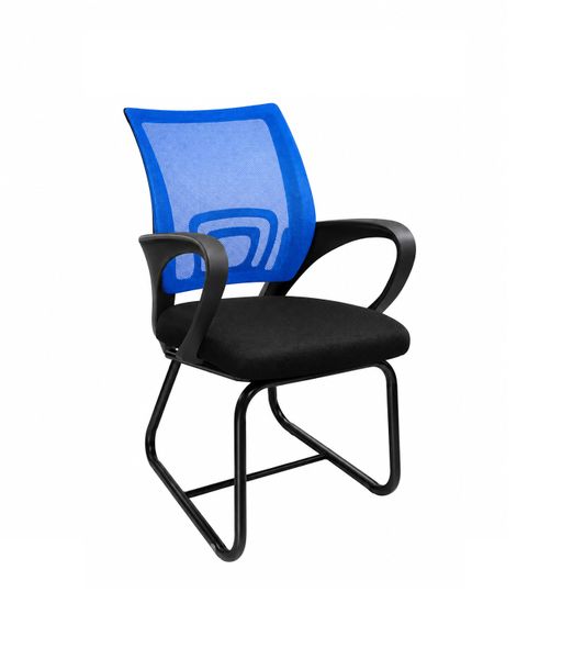 Boss High Rebound Sponge Curved Backrest Sled Metal Frame &amp; Armrests Chair