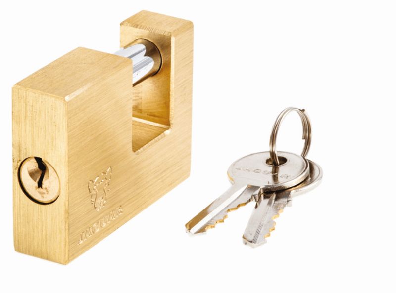 Jaguar 70mm Brass Insurance Padlock With 2 keys