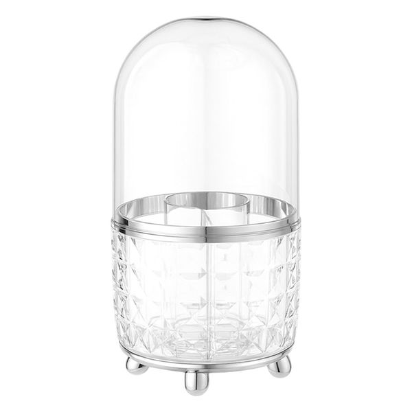 Crystal Dome Rotatable Makeup Brush Storage Organizer - Transparent