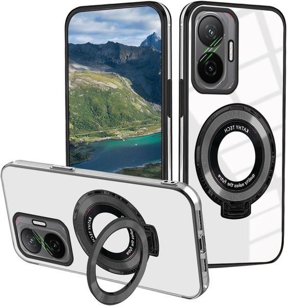 Magnetic Stand Clear Silicone Phone Case Compatible With Samsung Galaxy A14